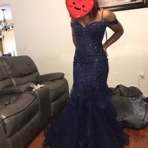 Navy Blue Mermaid Prom Dress❤️